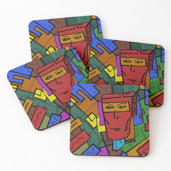 Item preview, futuristic abstract ninja face designed and sold by neurostructure.