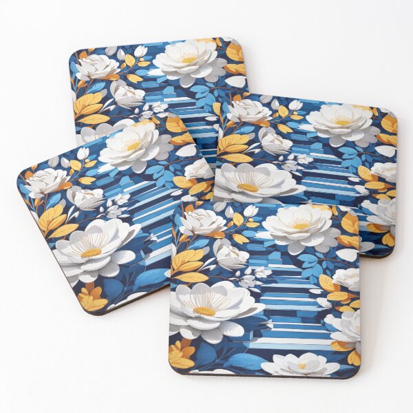 Item preview, Celestial Blooms: White and Gold Floral Delights designed and sold by ArtisticSparkle.