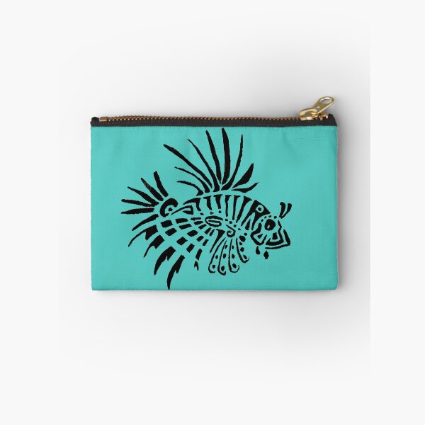 Item preview, Lionfish Tattoo - turquoise background designed and sold by Zamen.