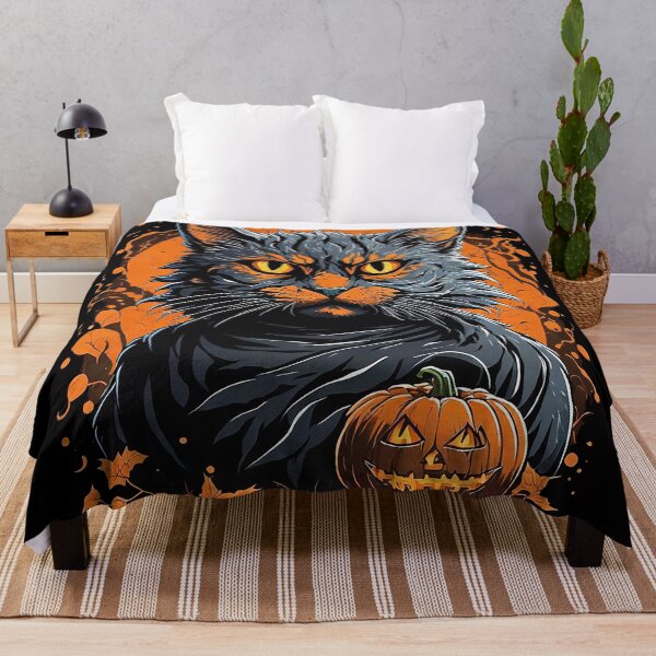 Item preview, Haunted Feline Fantasy: Scary Cat Halloween Pumpkin designed and sold by zoughlal.