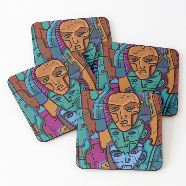 Item preview, futuristic abstract face designed and sold by neurostructure.