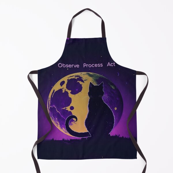 Item preview, Cat watching the Moon. Observe. Process. Act. designed and sold by elearah1.