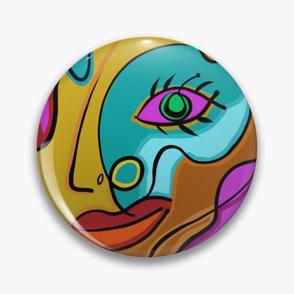 Item preview, futuristic abstract face colorful designed and sold by neurostructure.
