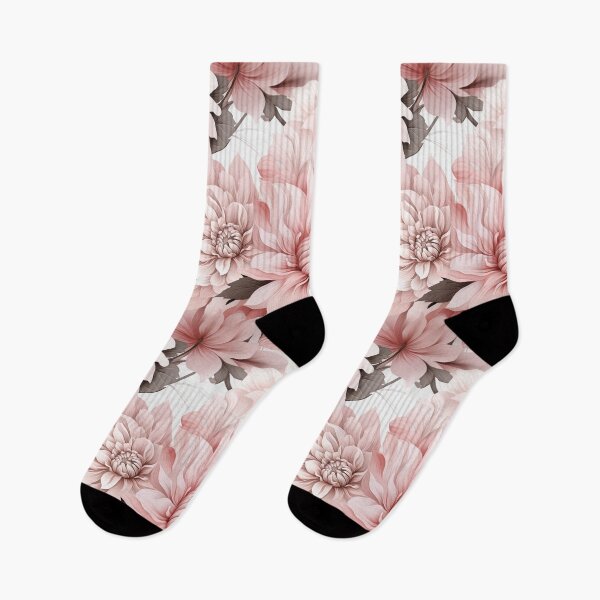 Item preview, Dahlias Flowers, Blush Pink, Gray, White designed and sold by bigmoments.