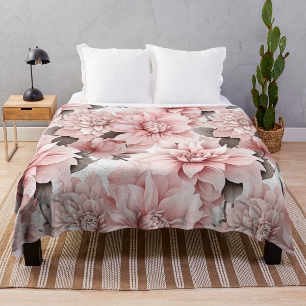 Item preview, Dahlias Flowers, Blush Pink, Gray, White designed and sold by bigmoments.