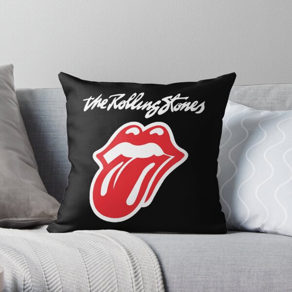 Sequin Lips Rock n' Roll The Rolling Stones Linen Cotton throw Pillow Cover