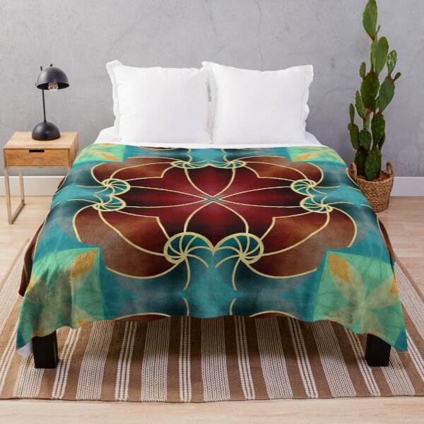 Item preview, Nautilus Royal Red Teal Golden Rule Pattern designed and sold by © Maya Lavda || wocado.