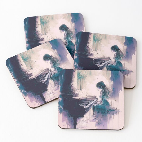 Item preview, Dreaming piano- girl playing piano alone designed and sold by vyascreations.