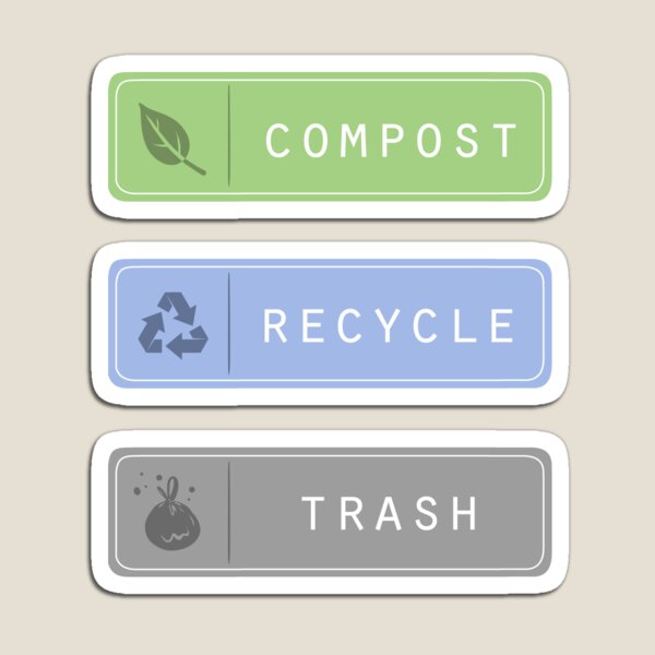 Item preview, Compost + recycling + bin (pastel_green, blue, gray version) designed and sold by AliciaDiamond.