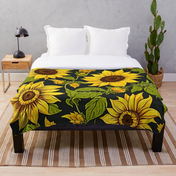 Item preview, 90s Yellow Summer Sunflowers Pattern designed and sold by WitchyWare.