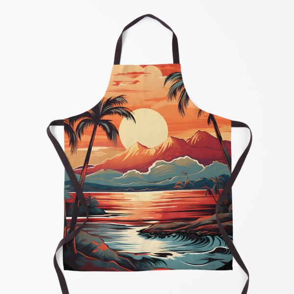 Item preview, Retro Sun and Palm Trees  designed and sold by ArtbyAiGallery.
