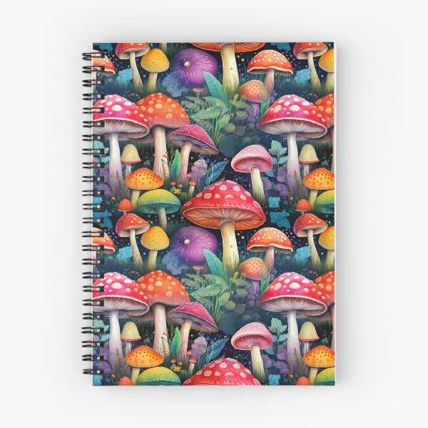 Item preview, Retro Vintage Mushroom and Flower Print in Rainbow Colors designed and sold by Alcyonian.