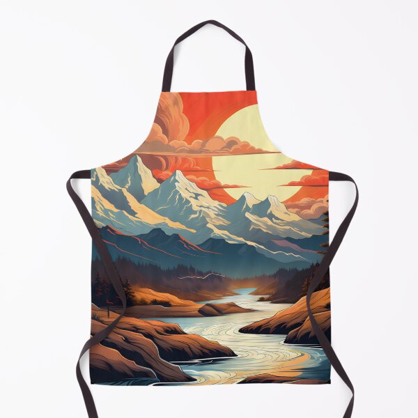 Item preview, Retro Sun and Mountains  designed and sold by ArtbyAiGallery.