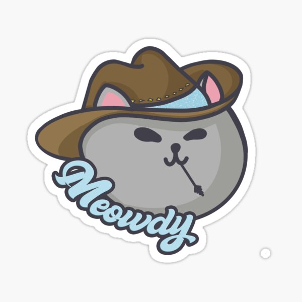 Meowdy Meowboy Glossy Sticker