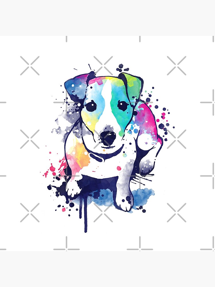 Thumbnail 2 of 2, Postcard, Watercolor Jack russell terrier designed and sold by NemiMakeit.
