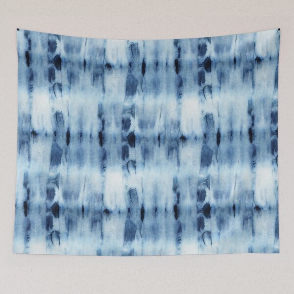 Item preview, Seamless tie-dye pattern of indigo color on white silk.  Shibori dyeing. designed and sold by lamarmarina.