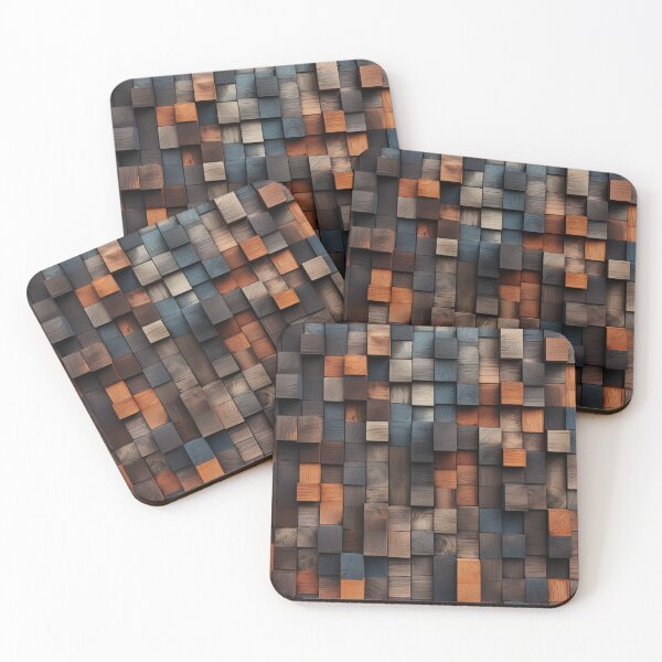 Item preview, Patrón cuadrado de madera designed and sold by MyMerryMary.