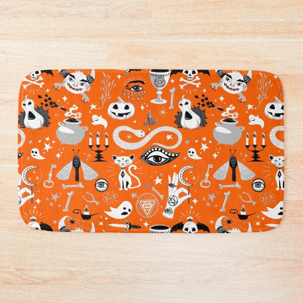 Item preview, occult pentagram cat halloween orange designed and sold by Gossip Rag.