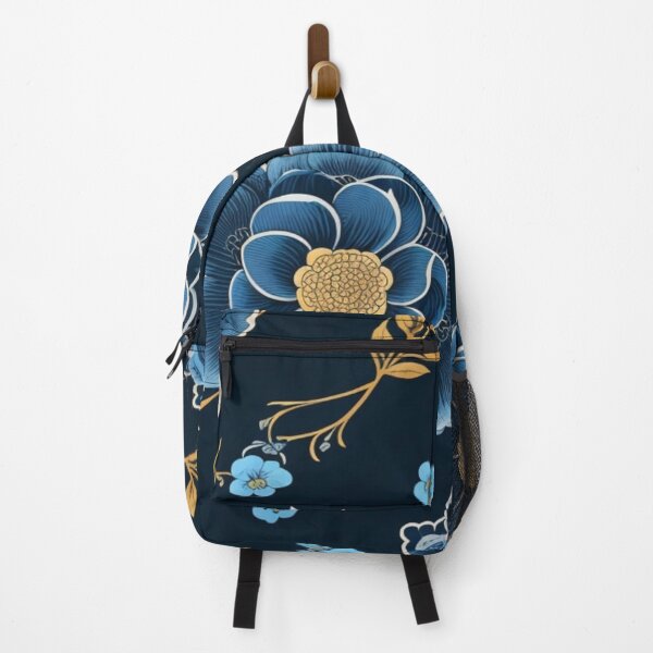 Item preview, Azure Blossoms: Digital Floral Patterns with Gilded Details designed and sold by ArtisticSparkle.