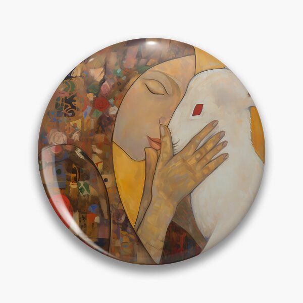 Item preview, Infinite Love: Woman's Klimt-style Kiss with the Rabbit designed and sold by EmeraldeaArt.