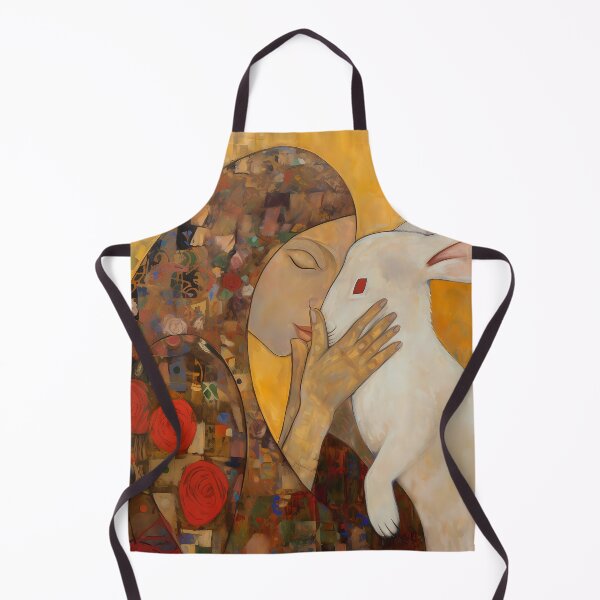 Item preview, Infinite Love: Woman's Klimt-style Kiss with the Rabbit designed and sold by EmeraldeaArt.