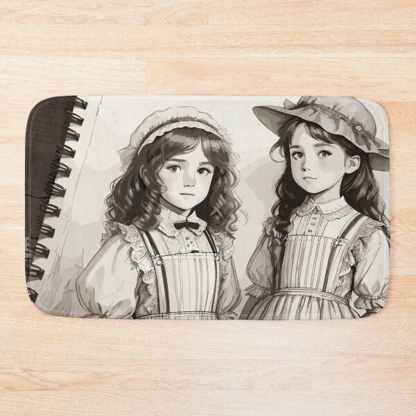 Item preview, Pencil sketch, twin girls designed and sold by CatCoconut-Art.