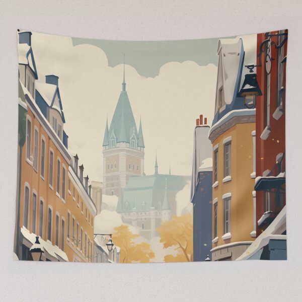 Item preview, A Vintage Travel Illustration of Quebec - Canada designed and sold by GoodOldVintage.