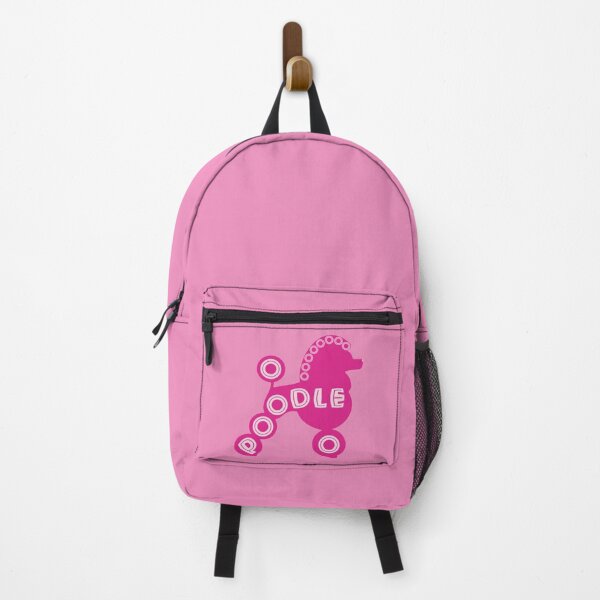 Item preview, Hot Pink Poodle with Pom Poms Typography Dog Art designed and sold by 8PawsStudio.