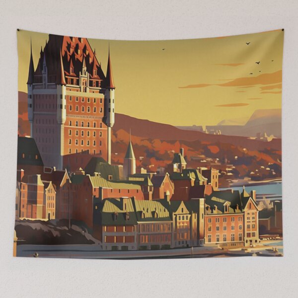 Item preview, A Vintage Travel Illustration of Quebec - Canada designed and sold by GoodOldVintage.