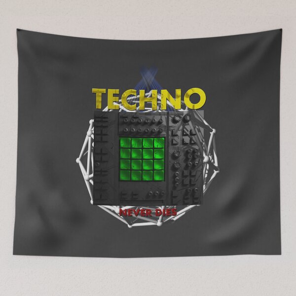 Item preview, techno never dies designed and sold by neurostructure.