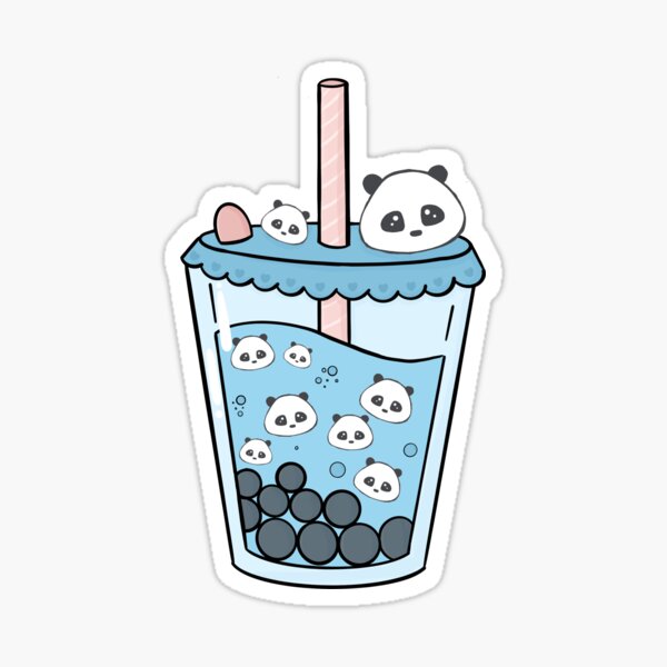 Panda Boba Drink Glossy Sticker