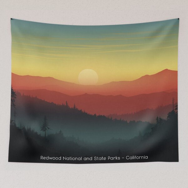 Item preview, Redwood National and State Parks Vintage Poster designed and sold by GoodOldVintage.
