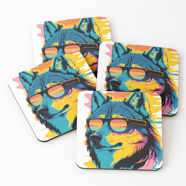 Item preview, Bright Colored Wolf in Sunglasses designed and sold by alw951.