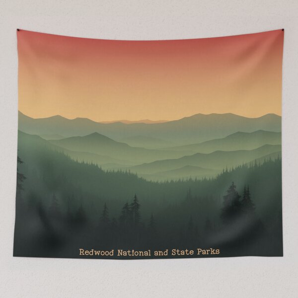 Item preview, Redwood National and State Parks Vintage Poster designed and sold by GoodOldVintage.