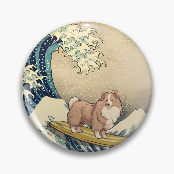Item preview, Shetland Sheepdog Sheltie Kanagawa Japanese Surfing Wave designed and sold by rafaeltto.