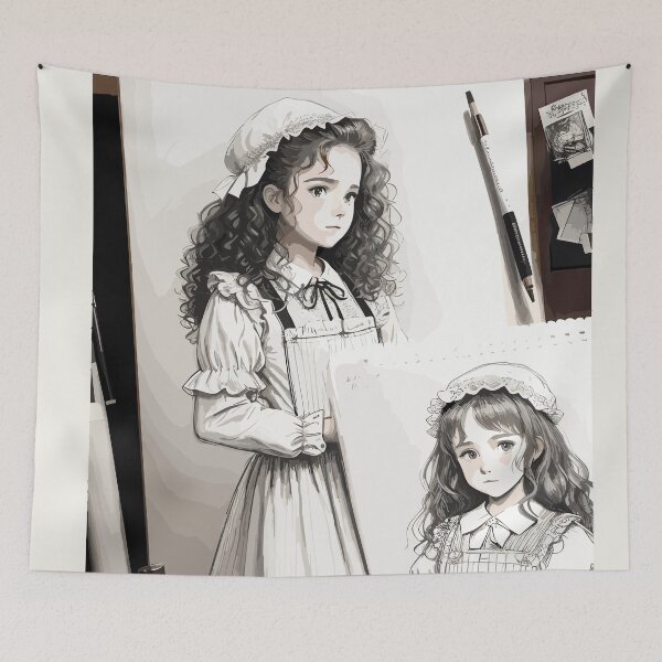 Item preview, Pencil sketch, twin girls designed and sold by CatCoconut-Art.