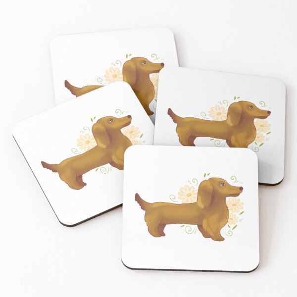 Item preview, Weiner dog with daisies  designed and sold by rizdrawings.