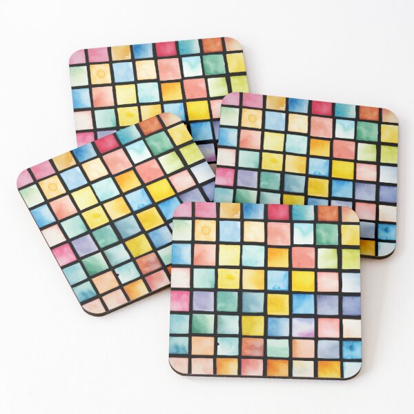 Item preview, Watercolor Squares Pattern designed and sold by MyMerryMary.