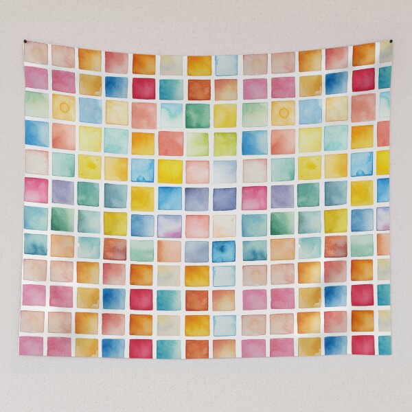 Item preview, Watercolor Squares Pattern designed and sold by MyMerryMary.