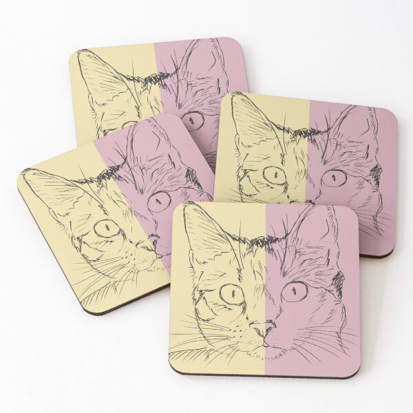 Item preview, Light yellow, pink cat designed and sold by Amal20.