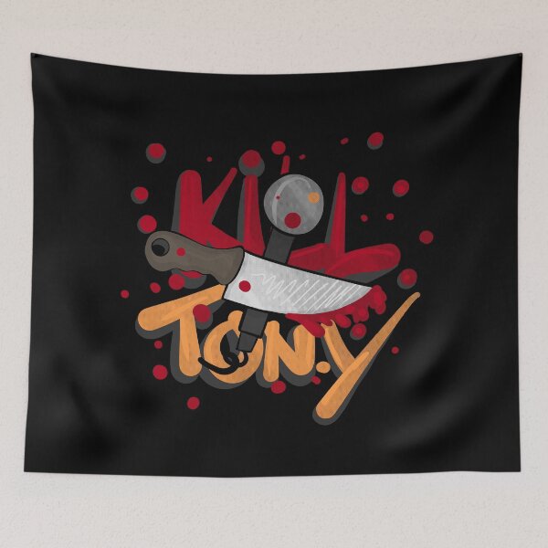 Item preview, Kill Tony Cartoon Knife  & Mic Design In Red And Yellow designed and sold by Kill Tony Fan Designs.