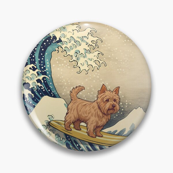 Item preview, Silky Terrier Kanagawa Japanese Surfing Wave designed and sold by rafaeltto.