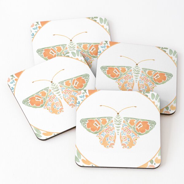 Item preview, Floral Moth Design Rust and Sage designed and sold by WildFlowerWC.