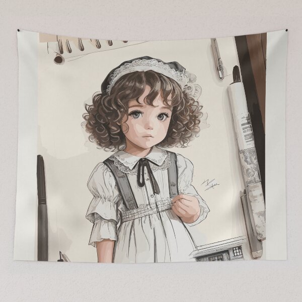 Item preview, Pencil sketch, little girl designed and sold by CatCoconut-Art.