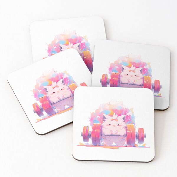 Item preview, Cute kawaii cat trying to lift the weights  designed and sold by Hasan Habeeb.