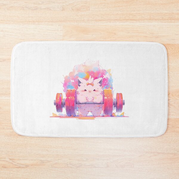 Item preview, Cute kawaii cat trying to lift the weights  designed and sold by Hasan Habeeb.