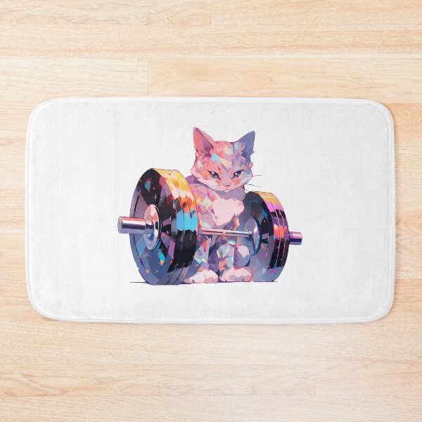 Item preview, Cute kawaii cat trying with the weights  designed and sold by Hasan Habeeb.