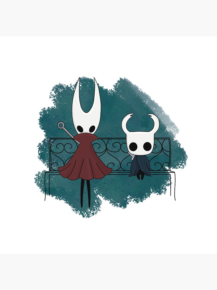 Hollow Knight and Hornet on Bench Teal Sticker for Sale by WoodworkedSmile