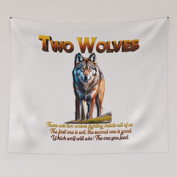 Item preview, Two Wolves Fighting v2 designed and sold by PosiPrints.
