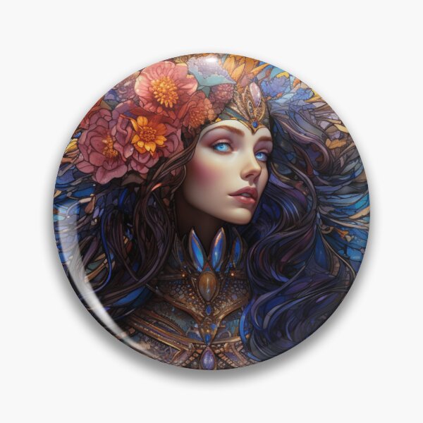 Item preview, The Ethereal Lady, A Stained Digital Glass Rendition designed and sold by Jasby-Co.